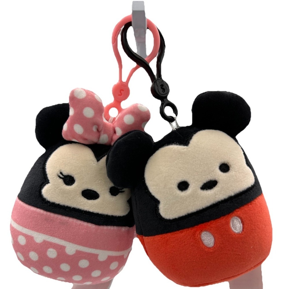 Squishmallows Mickey & Minnie Mouse‎ Disney 4.5" Plush Purse Charms 2 piece set
